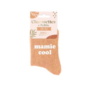 Chaussettes paillettes orange – Mamie cool