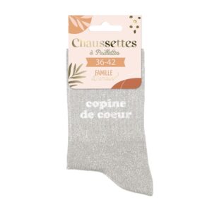 Chaussettes paillettes grises – Copine de cœur