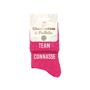 Chaussettes paillettes roses – Team connasse