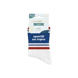 Chaussettes blanc bleu rouge – Sportif au repos
