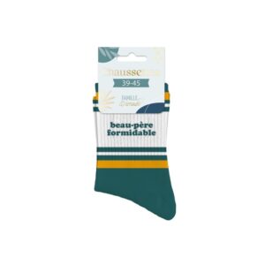 Chaussettes vert canard, jaune et blanc – Beau-père formidable