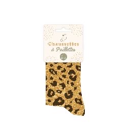 Chaussettes paillettes léopard