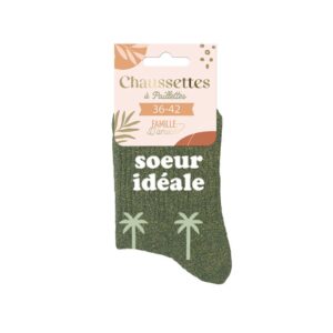 Chaussettes paillettes kaki – Sœur idéale