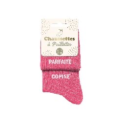Chaussettes paillettes roses – Parfaite copine