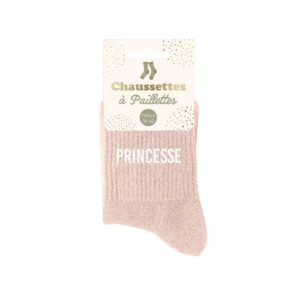 Chaussettes paillettes rose clair – Princesse
