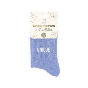 Chaussettes paillettes bleues – Unique