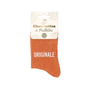 Chaussettes paillettes orange – Originale