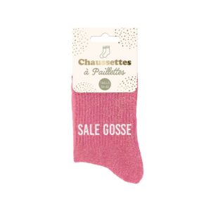 Chaussettes paillettes roses – Sale gosse