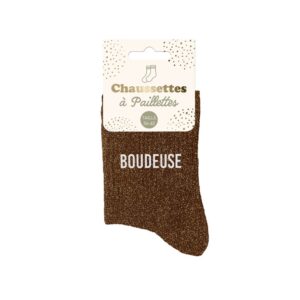 Chaussettes paillettes marron – Boudeuse